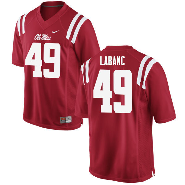 Men #49 Ryan Labanc Ole Miss Rebels College Football Jerseys Sale-Red